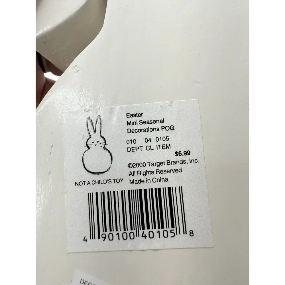 Vintage Wood Painted Bunny Rabbit With Easter Egg Spring 2000 Target 8 Inch